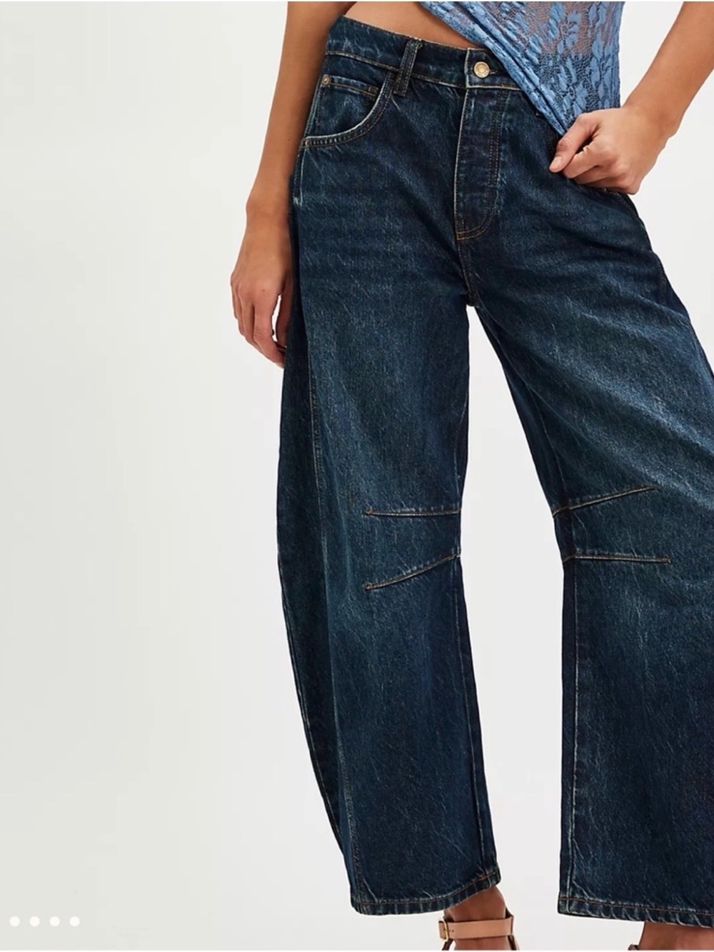 We The Free Dark Navy Wide-Leg Jeans